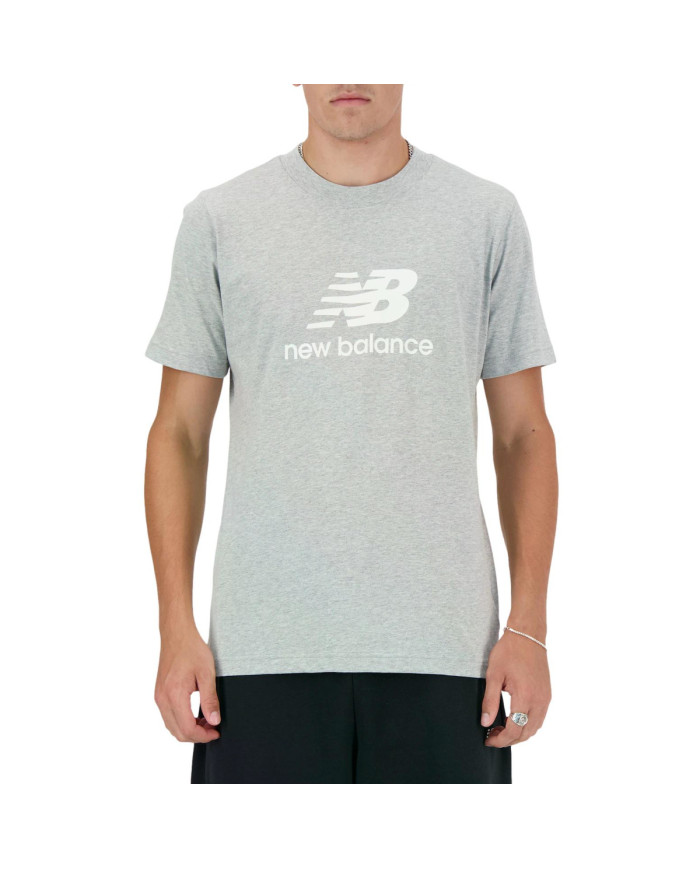 New Balance Męski T-shirt S/s New Balance Stacked Lo Ag MT41502AG Szary | Sklep Monotox