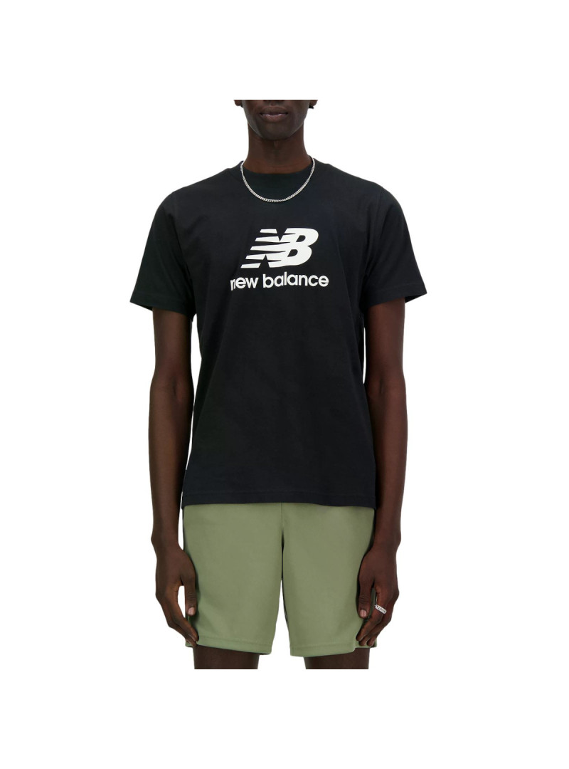 New Balance Męski T-shirt S/s New Balance Stacked Lo Bk MT41502BK Czarny | Sklep Monotox