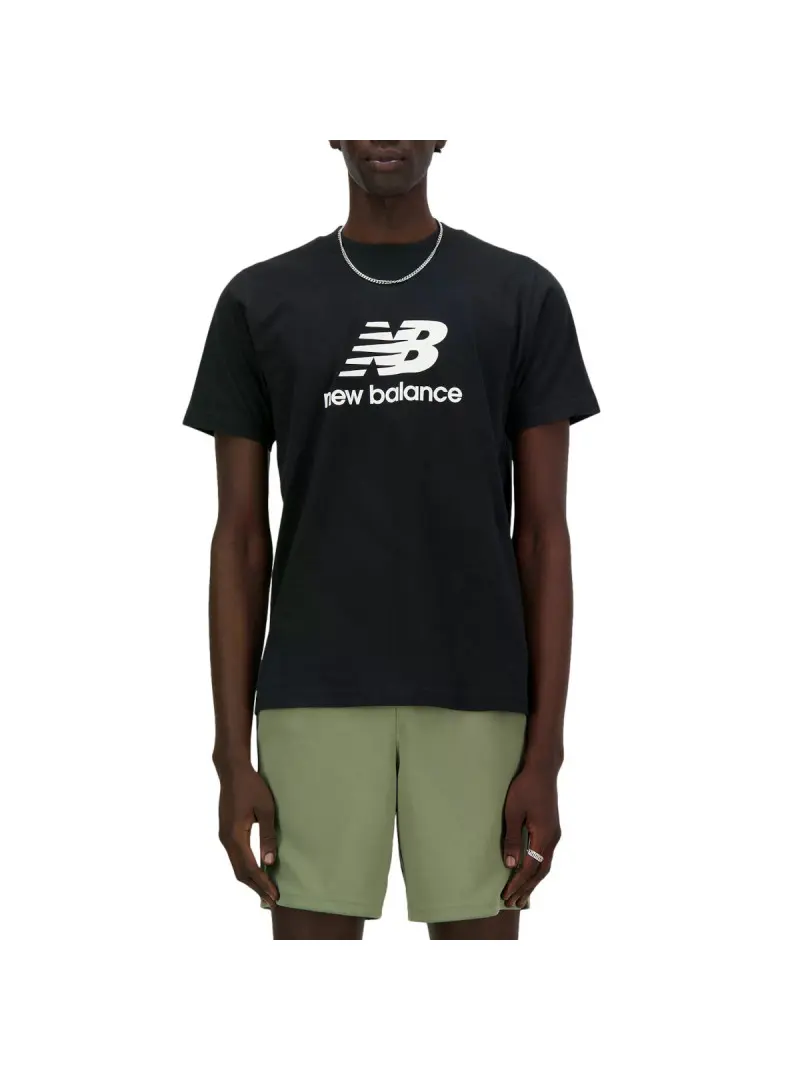 New Balance Męski T-shirt S/s New Balance Stacked Lo Bk MT41502BK Czarny | Sklep Monotox