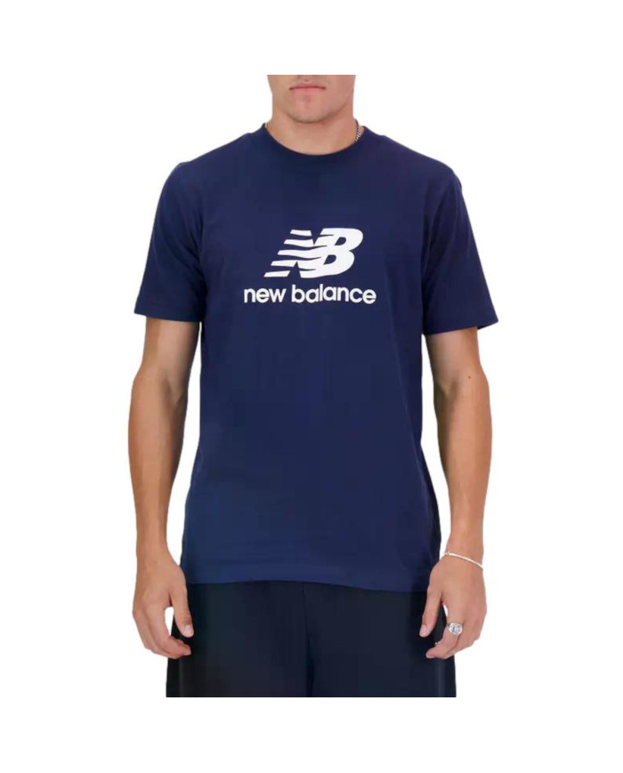 New Balance Męski T-shirt S/s New Balance Stacked Lo Nny MT41502NNY Granatowy | Sklep Monotox