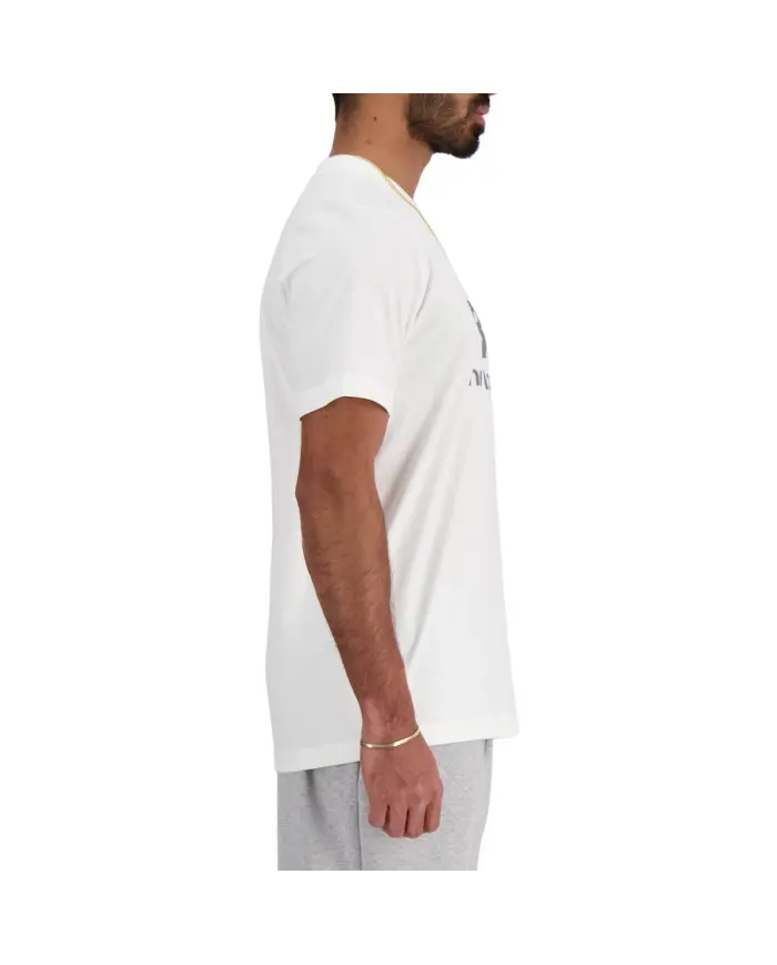 New Balance Męski T-shirt S/s New Balance Stacked Lo Wt MT41502WT Biały | Sklep Monotox