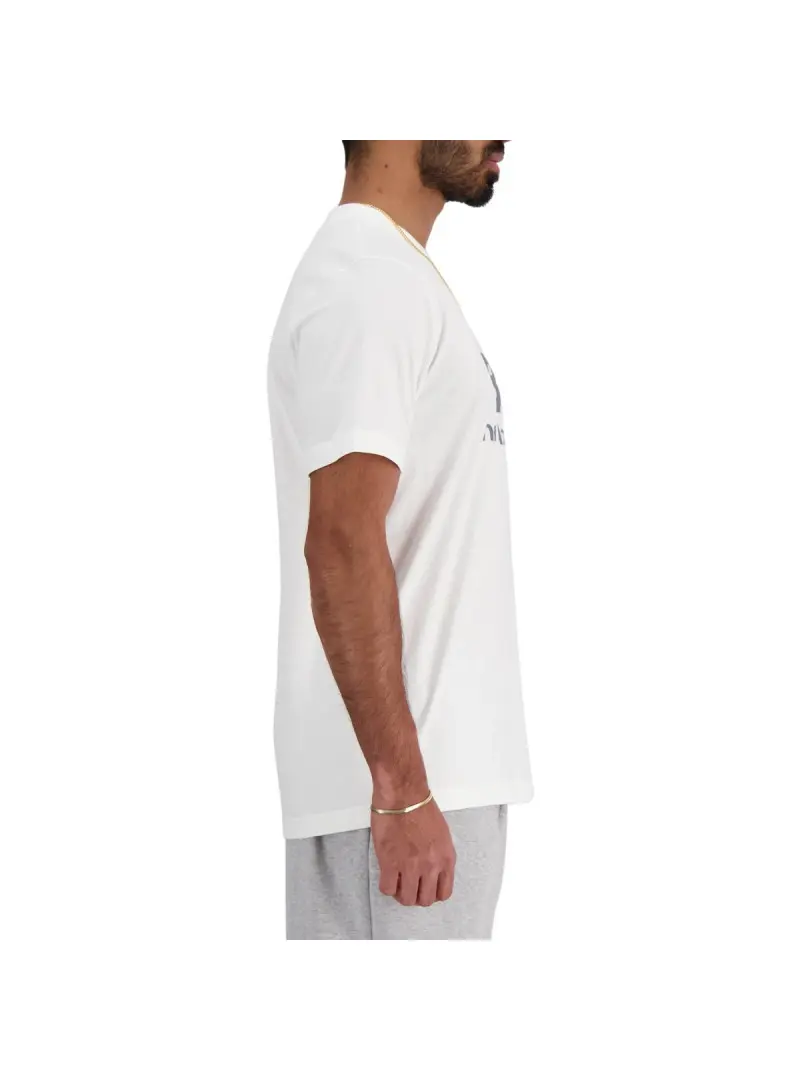 New Balance Męski T-shirt S/s New Balance Stacked Lo Wt MT41502WT Biały | Sklep Monotox