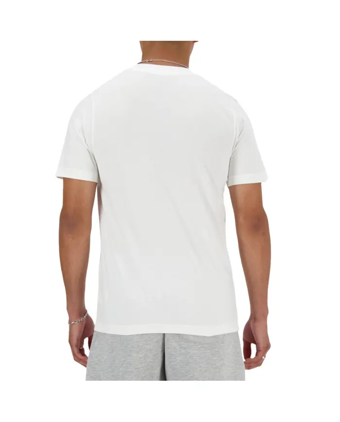 New Balance Męski T-shirt S/s New Balance Stacked Lo Wt MT41502WT Biały | Sklep Monotox