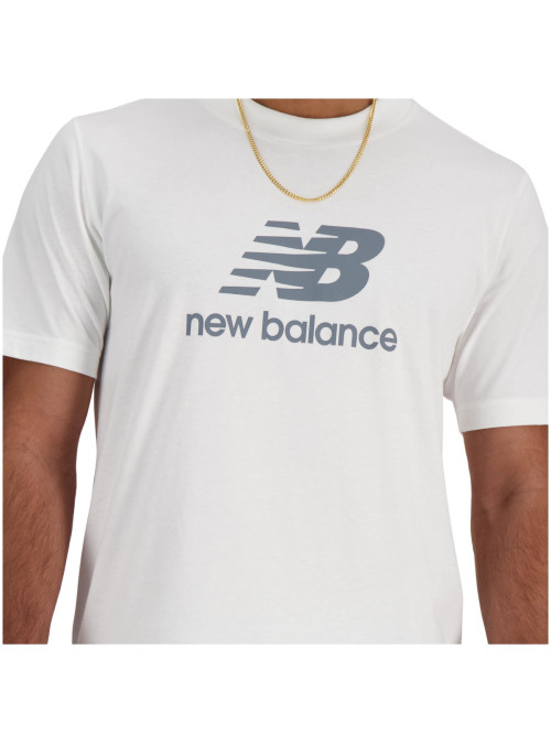 New Balance Męski T-shirt S/s New Balance Stacked Lo Wt MT41502WT Biały | Sklep Monotox