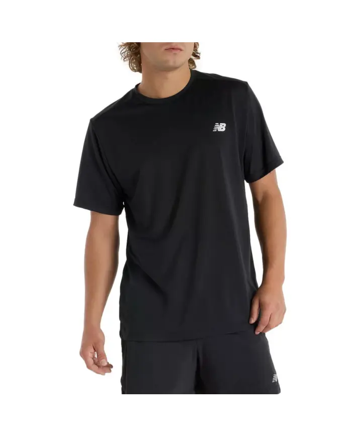 New Balance Męski T-shirt Sport Short Sleeve T-shirt MT51801BK Czarny | Sklep Monotox