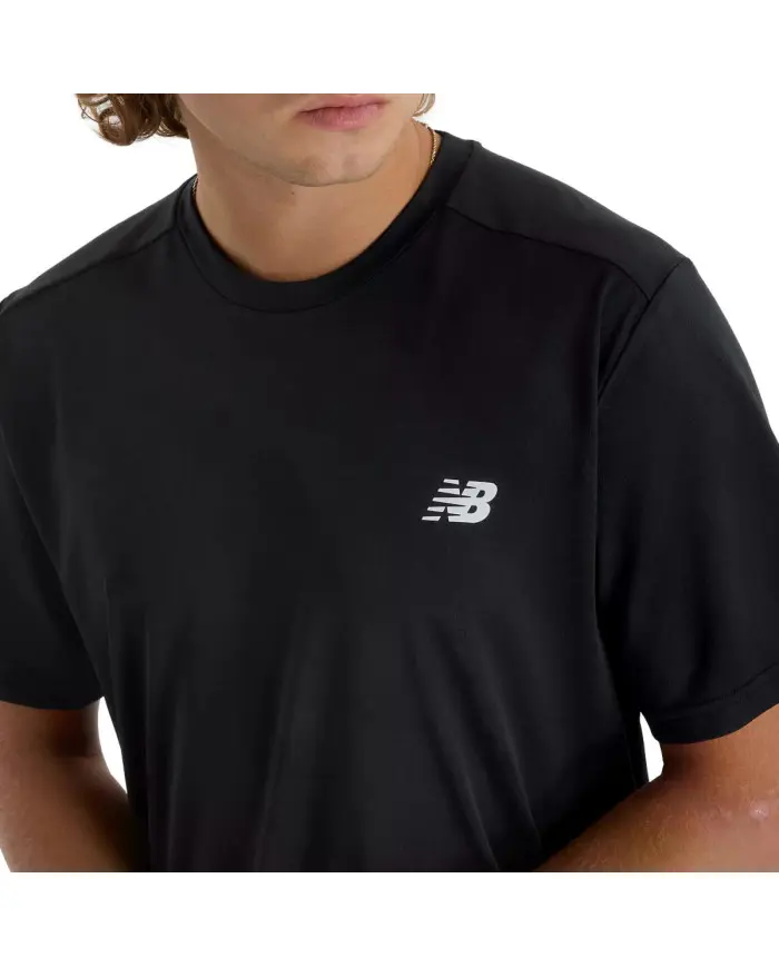 New Balance Męski T-shirt Sport Short Sleeve T-shirt MT51801BK Czarny | Sklep Monotox