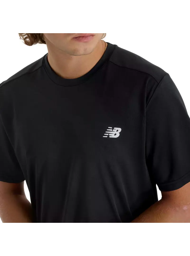 New Balance Męski T-shirt Sport Short Sleeve T-shirt MT51801BK Czarny | Sklep Monotox