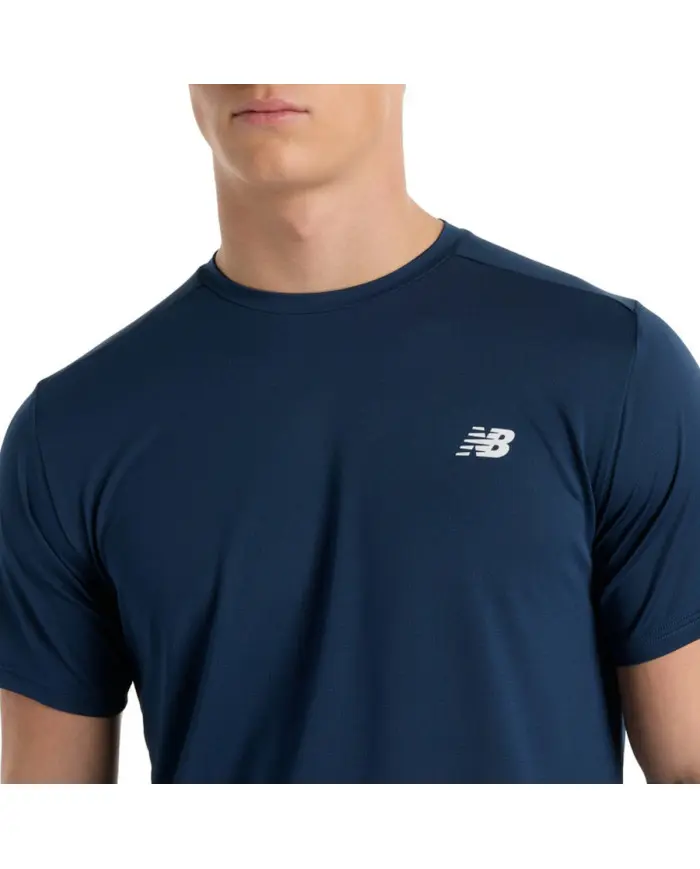 New Balance Męski T-shirt Sport Short Sleeve T-shirt MT51801NNY Granatowy | Sklep Monotox