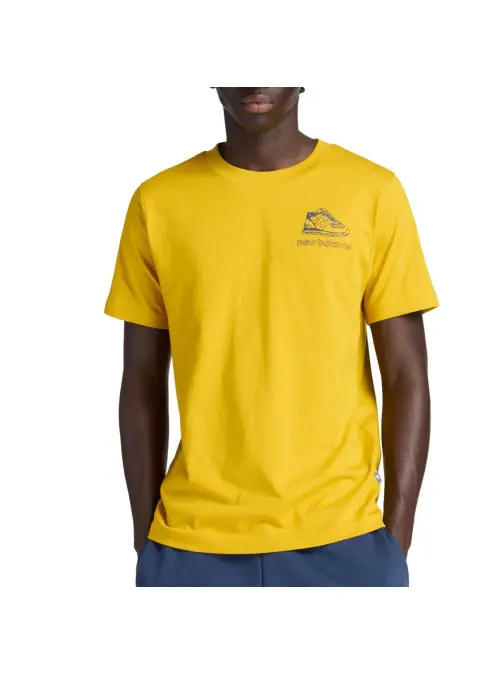 New Balance Męski T-shirt Left Chest Shoe Sketch T-s MT53962BQG Żółty | Sklep Monotox