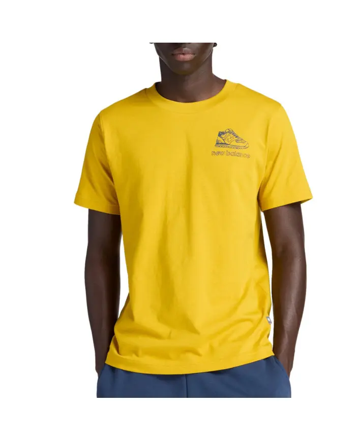 New Balance Męski T-shirt Left Chest Shoe Sketch T-s MT53962BQG Żółty | Sklep Monotox