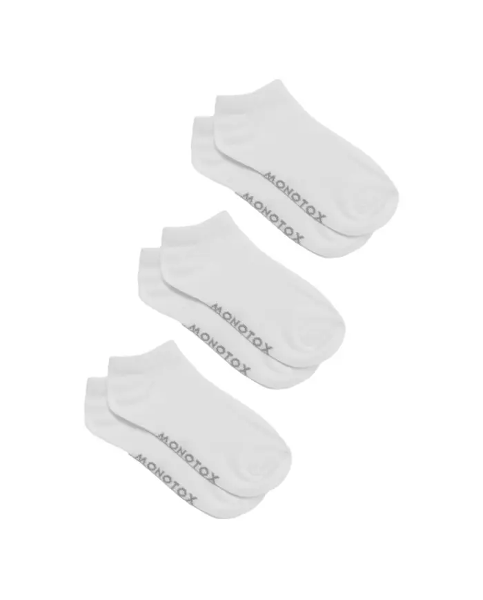 Monotox Męskie Skarpety No-Show Basic 3-PAK MX11002 White | Sklep Monotox
