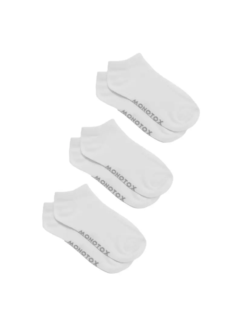 Monotox Męskie Skarpety No-Show Basic 3-PAK MX11002 White | Sklep Monotox
