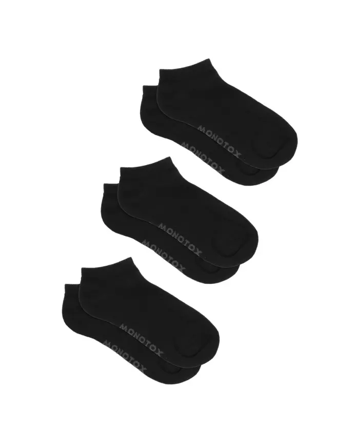 Monotox Męskie Skarpety No-Show Basic 3-PAK MX11003 Black | Sklep Monotox