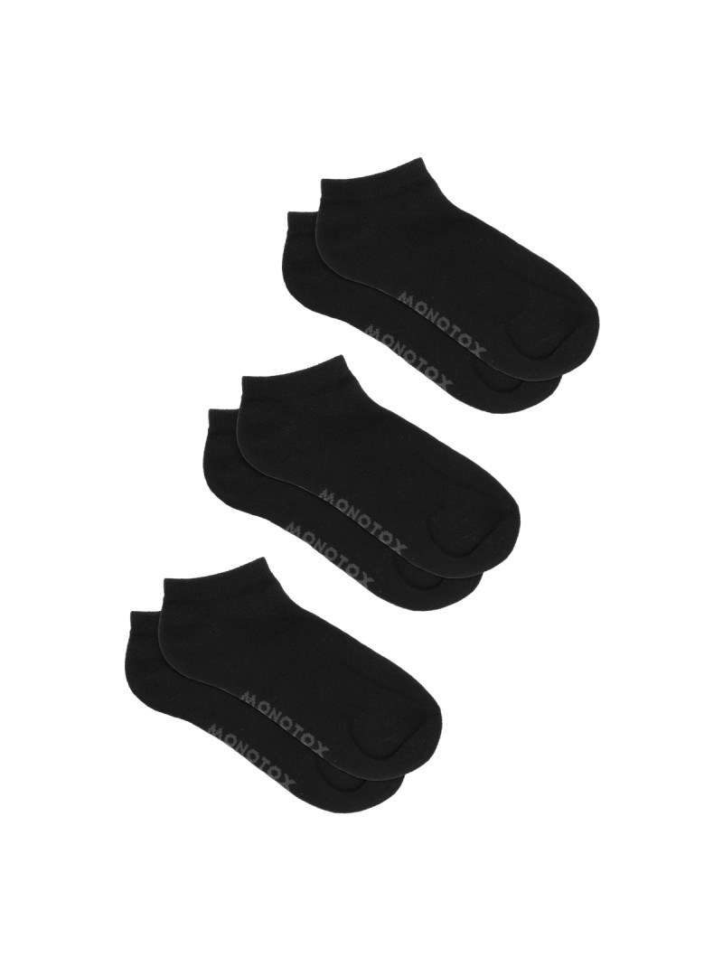 Monotox Męskie Skarpety No-Show Basic 3-PAK MX11003 Black | Sklep Monotox