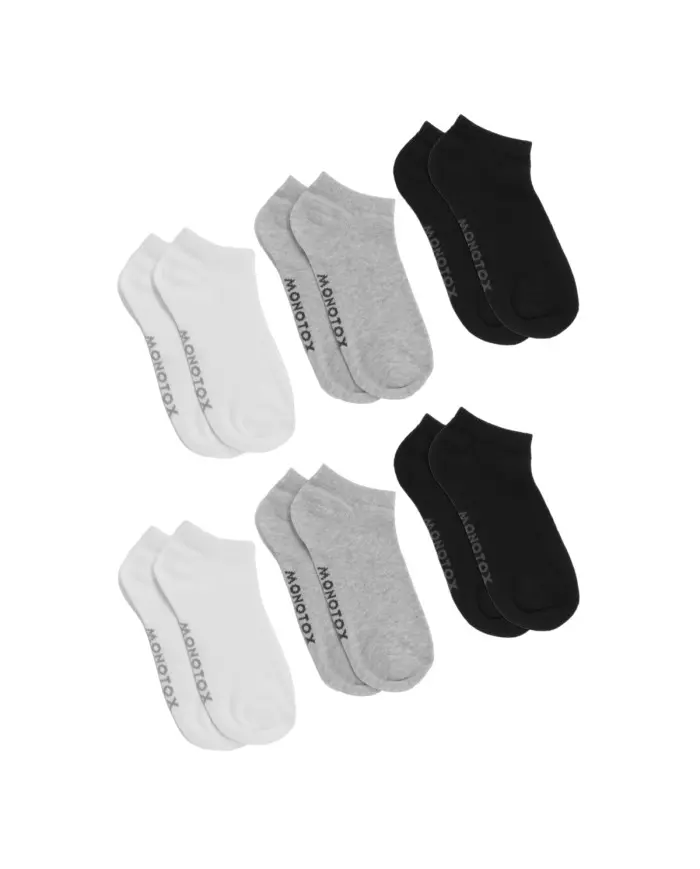 Monotox Męskie Skarpety No-Show Basic 6-PAK MX11004 Białe/Szare/Czarne | Sklep Monotox