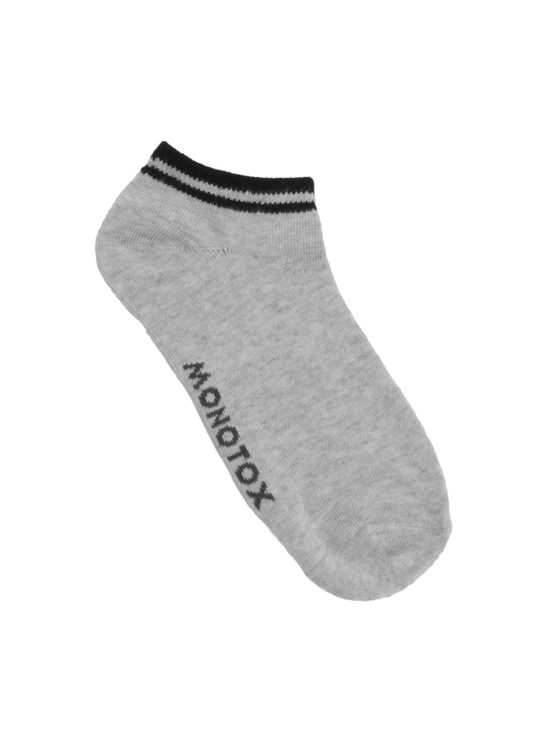 Monotox Męskie Skarpety No-Show Stripes 3-PAK MX11005 White / Gray / Black | Sklep Monotox