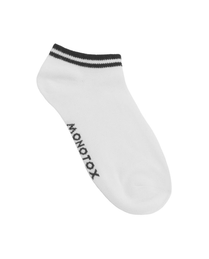 Monotox Męskie Skarpety No-Show Stripes 6-PAK MX11008 Białe/Szare/Czarne | Sklep Monotox