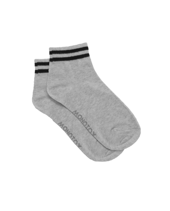 Monotox Męskie Skarpety Ankle Stripes 3-PAK MX11009 Białe/Szare/Czarne | Sklep Monotox