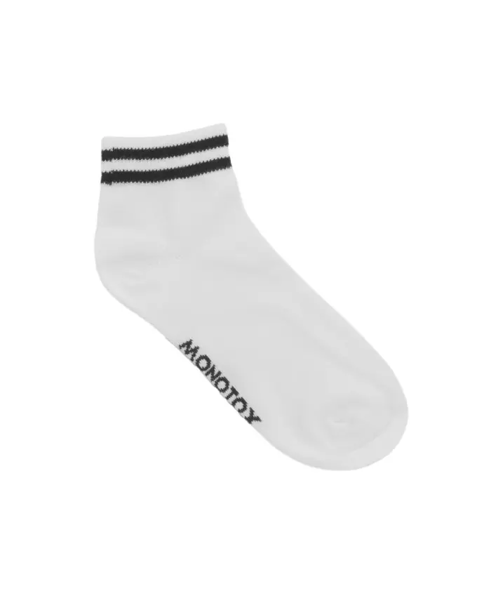 Monotox Męskie Skarpety Ankle Stripes 3-PAK MX11010 Biały | Sklep Monotox