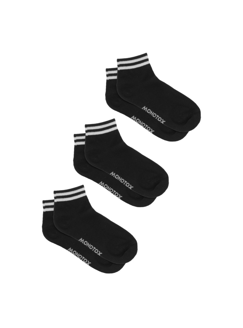 Monotox Męskie Skarpety Ankle Stripes 3-PAK MX11011 Czarny | Sklep Monotox