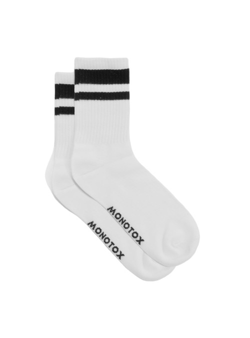Monotox Męskie Skarpety High Stripes Mono 3-PAK MX11016 Białe/Szare/Czarne | Sklep Monotox