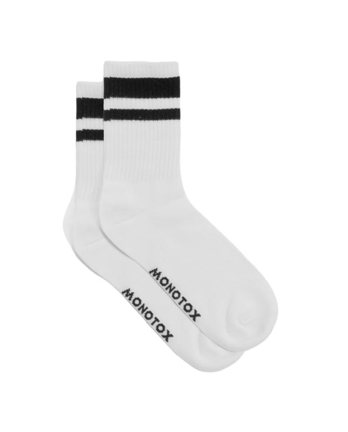 Monotox Męskie Skarpety High Stripes Mono 3-PAK MX11016 Białe/Szare/Czarne | Sklep Monotox
