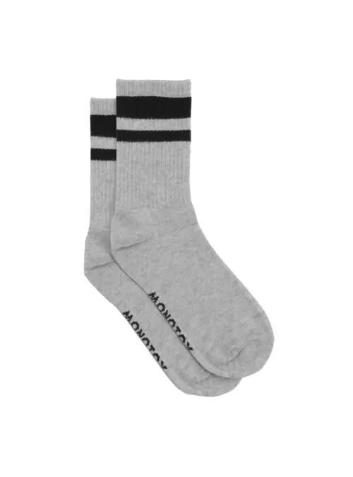Monotox Męskie Skarpety High Stripes Mono 3-PAK MX11016 Białe/Szare/Czarne | Sklep Monotox