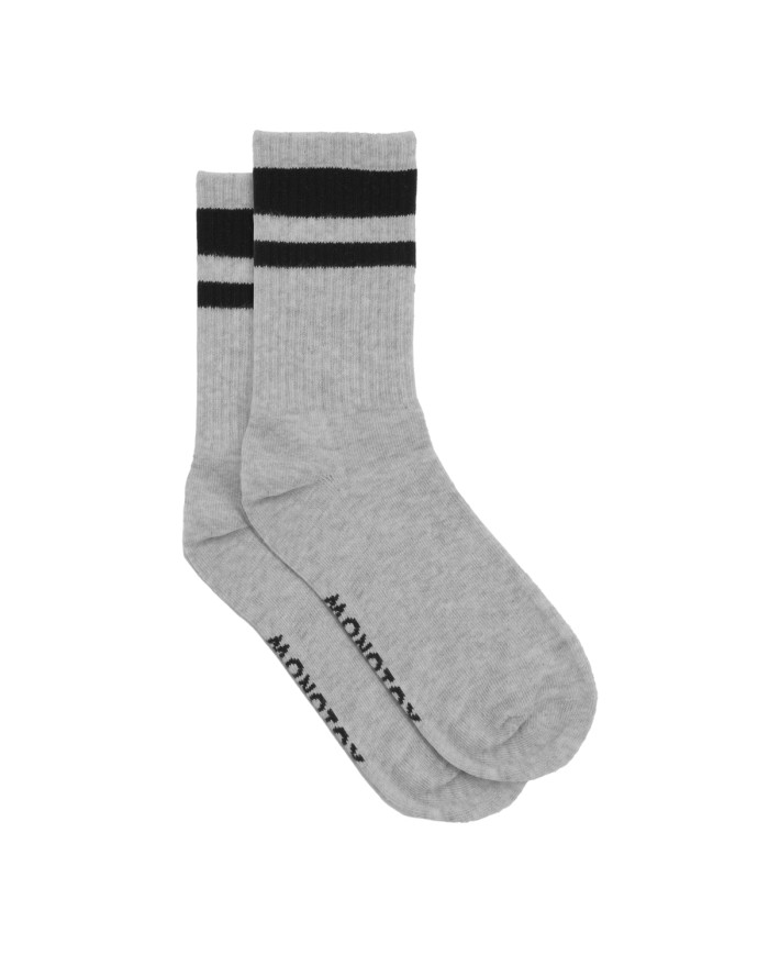 Monotox Męskie Skarpety High Stripes Mono 3-PAK MX11016 Białe/Szare/Czarne | Sklep Monotox