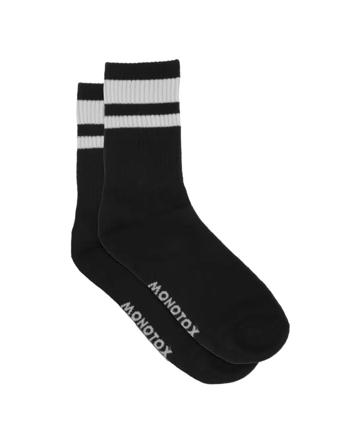 Monotox Męskie Skarpety High Stripes Mono 3-PAK MX11016 Białe/Szare/Czarne | Sklep Monotox