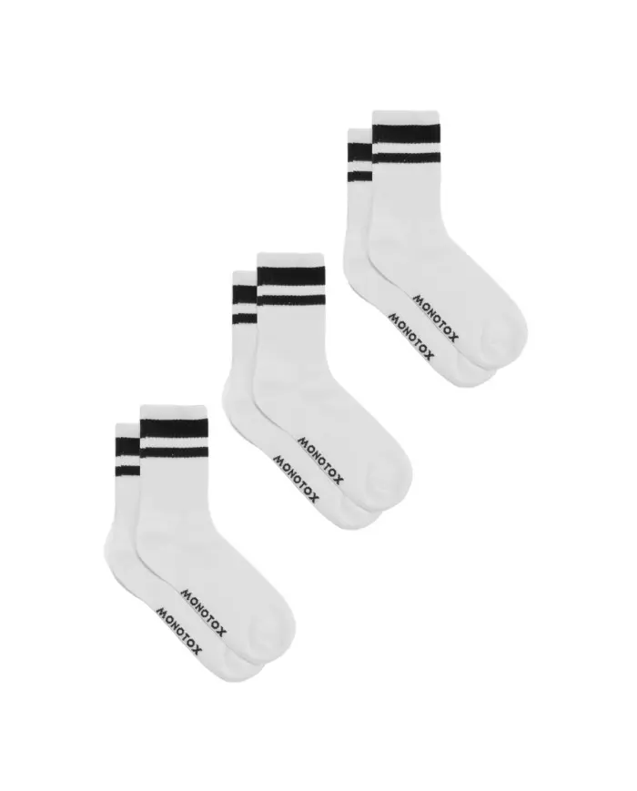 Monotox Męskie Skarpety High Stripes Mono 3-PAK MX11017 Biały | Sklep Monotox