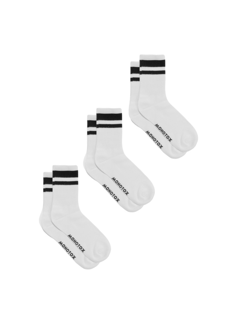 Monotox Męskie Skarpety High Stripes Mono 3-PAK MX11017 Biały | Sklep Monotox