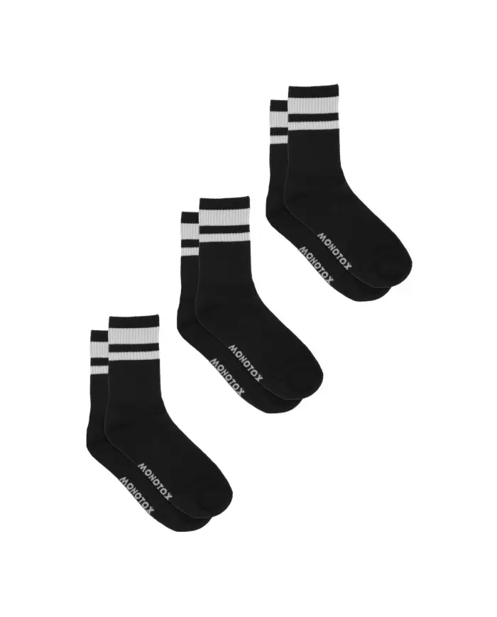 Monotox Męskie Skarpety High Stripes Mono 3-PAK MX11018 Czarny | Sklep Monotox