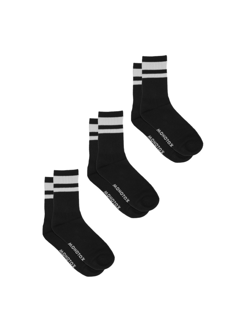 Monotox Męskie Skarpety High Stripes Mono 3-PAK MX11018 Czarny | Sklep Monotox