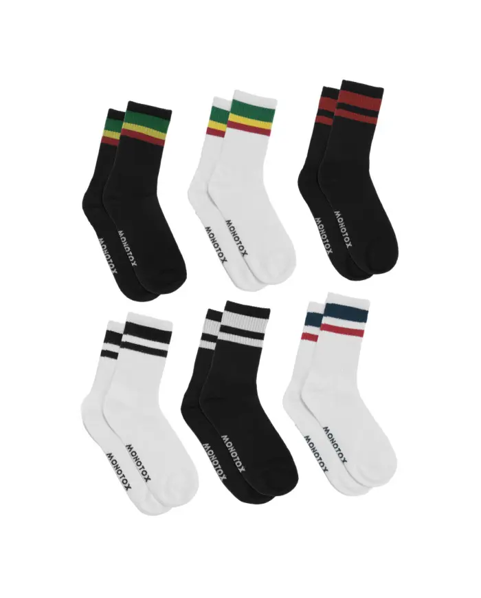 Monotox Męskie Skarpety High Stripes Color 6-PAK MX11019 Multikolor | Sklep Monotox