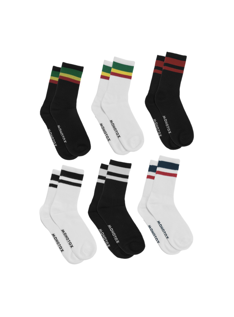 Monotox Męskie Skarpety High Stripes Color 6-PAK MX11019 Multikolor | Sklep Monotox