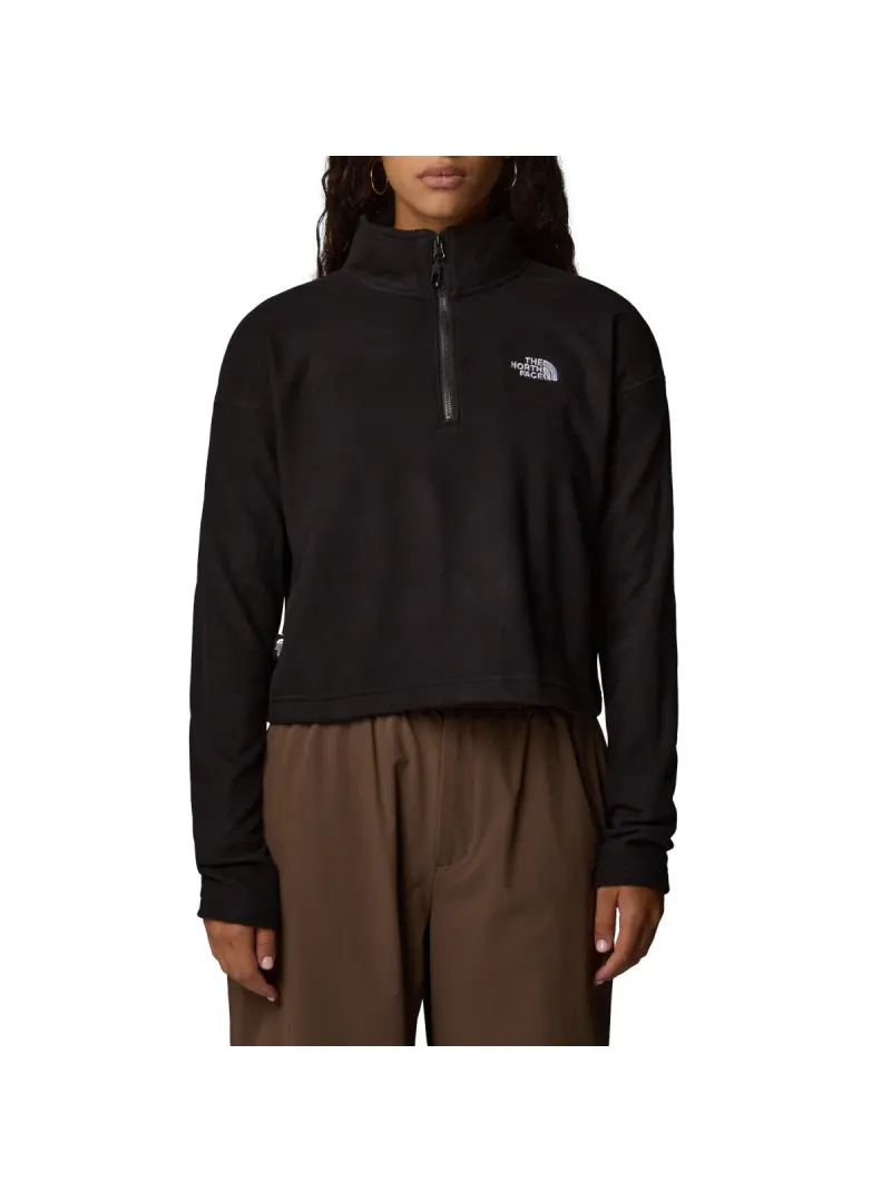 The North Face Damska Bluza W 100 Glacier Crop 1/4 NF0A855N4H0 Czarny | Sklep Monotox