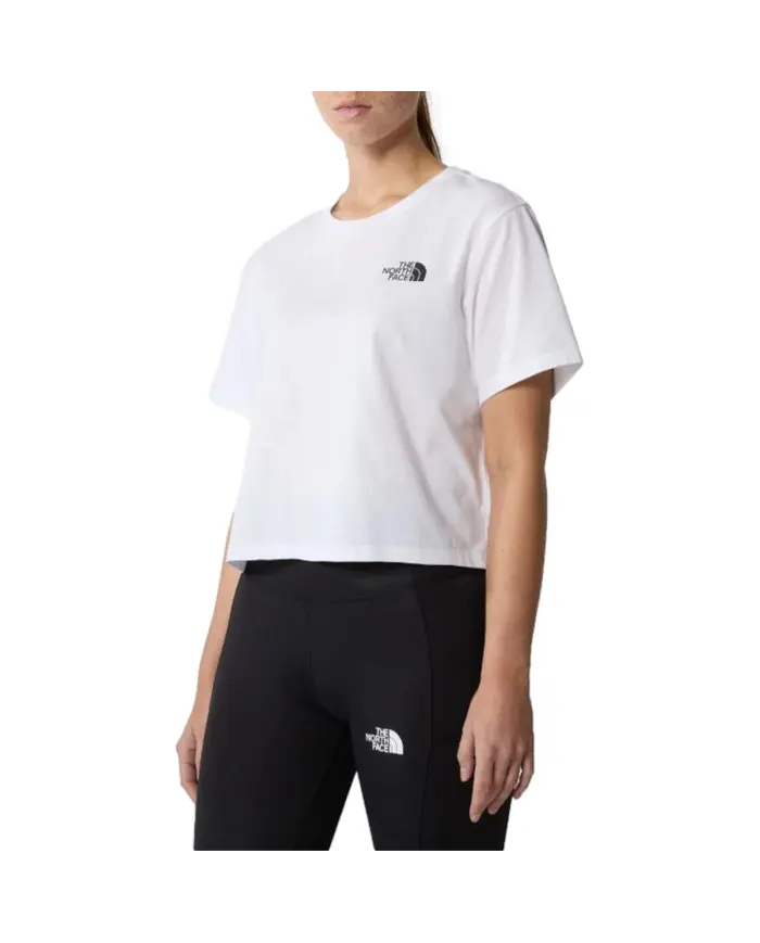 The North Face Damski T-shirt W Simple Dome Cropped NF0A87U4FN4 Biały | Sklep Monotox