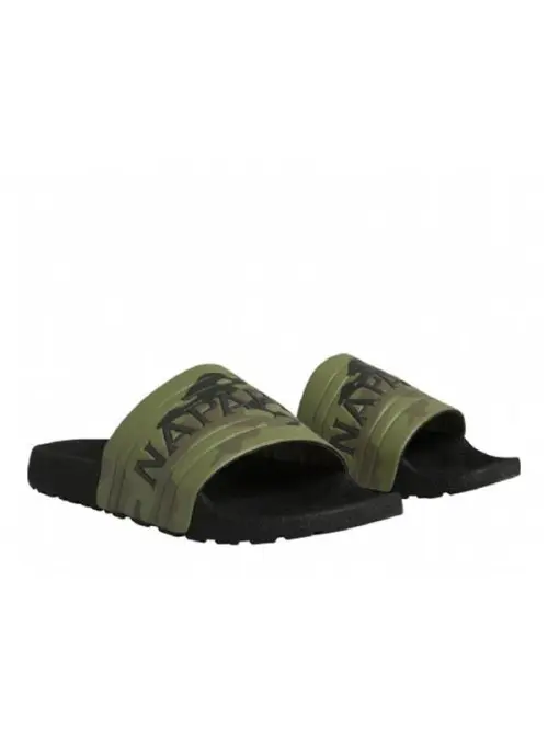 Napapijri Męskie Klapki Stream Slide NP0A4GRZFC1 Green Camo | Sklep Monotox