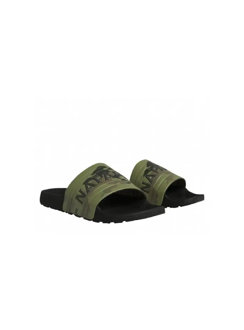 Napapijri Męskie Klapki Stream Slide NP0A4GRZFC1 Green Camo | Sklep Monotox