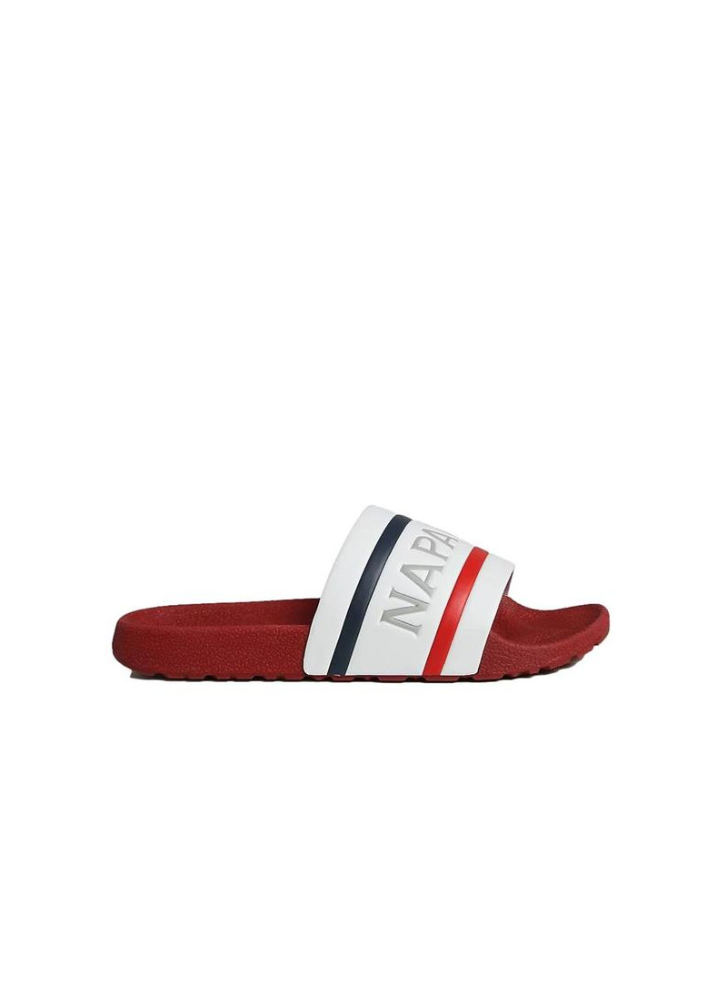 Napapijri Męskie Klapki Stream Slide NP0A4GTV02Y White / Red / Navy | Sklep Monotox
