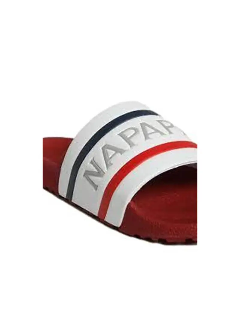 Napapijri Męskie Klapki Stream Slide NP0A4GTV02Y White / Red / Navy | Sklep Monotox