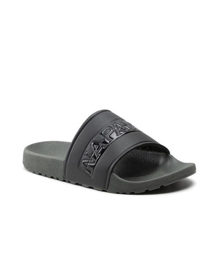 Napapijri Męskie Klapki Stream Slide NP0A4GTW7M7 Olive Green / Black | Sklep Monotox