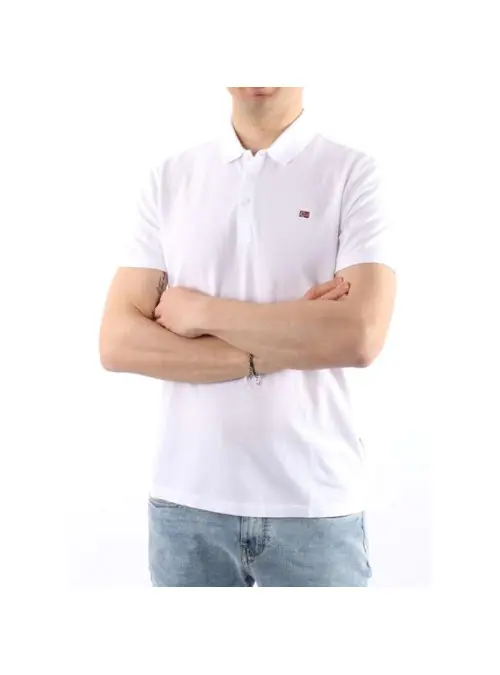 Napapijri Męskie Polo Ealis Ss Sum NP0A4H8B002 Biały | Sklep Monotox