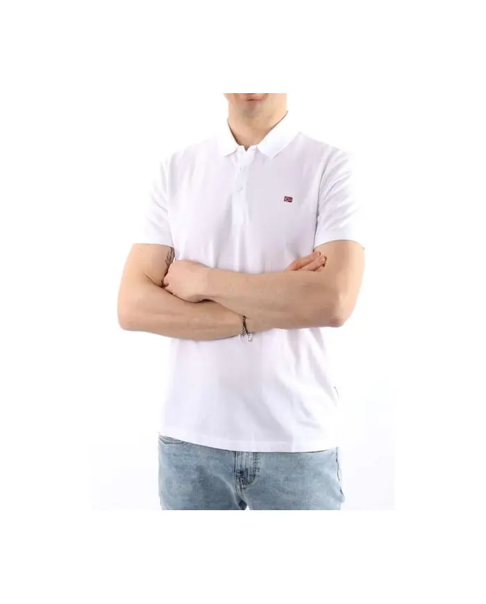Napapijri Męskie Polo Ealis Ss Sum NP0A4H8B002 Biały | Sklep Monotox