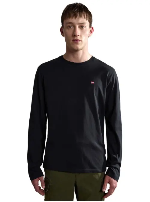 Napapijri Męski T-shirt Salis Ls 1 NP0A4HN7041 Czarny | Sklep Monotox