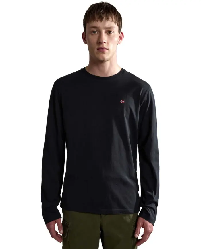 Napapijri Męski T-shirt Salis Ls 1 NP0A4HN7041 Czarny | Sklep Monotox