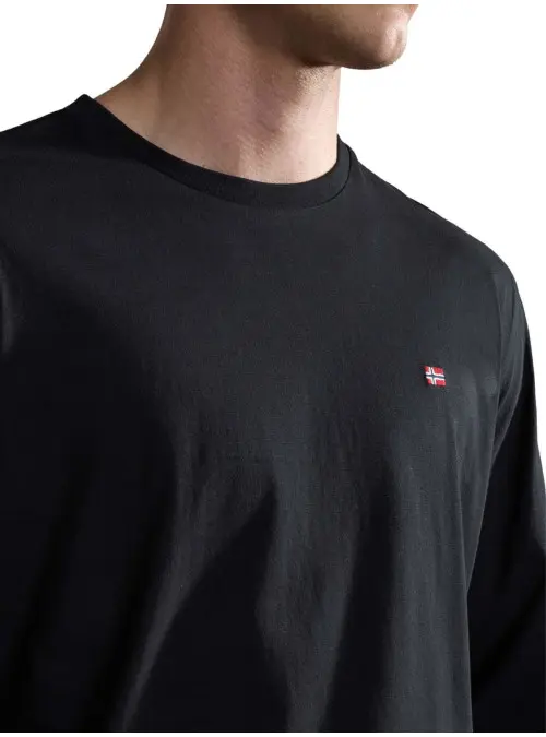Napapijri Męski T-shirt Salis Ls 1 NP0A4HN7041 Czarny | Sklep Monotox
