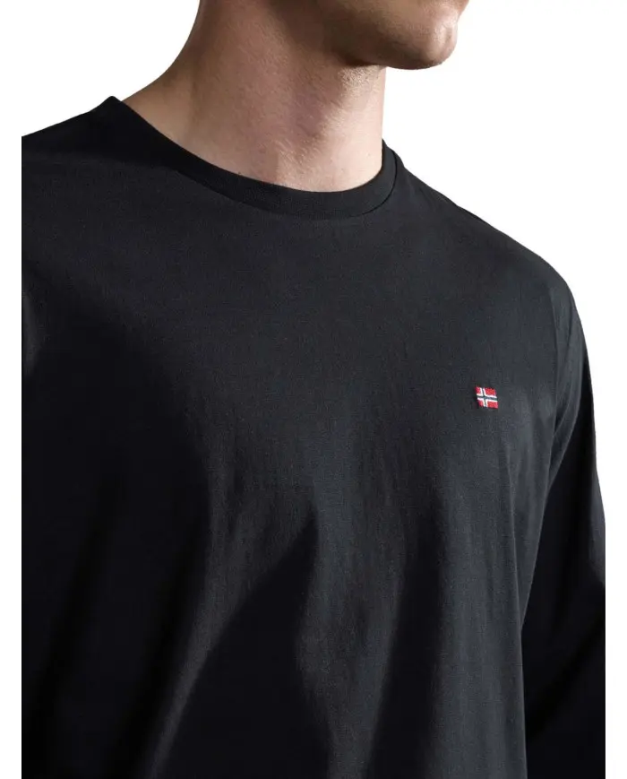 Napapijri Męski T-shirt Salis Ls 1 NP0A4HN7041 Czarny | Sklep Monotox