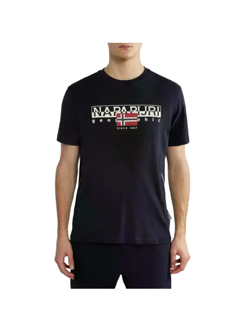 Napapijri Męski T-shirt S-aylmer NP0A4HTO041 Czarny | Sklep Monotox