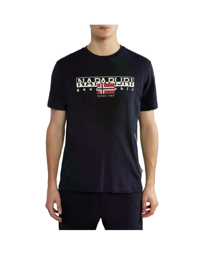 Napapijri Męski T-shirt S-aylmer NP0A4HTO041 Czarny | Sklep Monotox